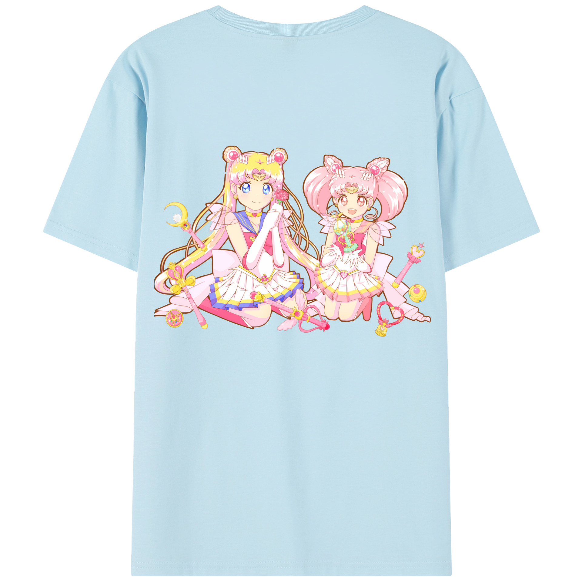 （画像用） 美少女戦士セーラームーン 月野 うさぎ つきの うさぎ Sailor Moon Tsukino Usagi 綿100％半袖Tシャツ（背面プリント）